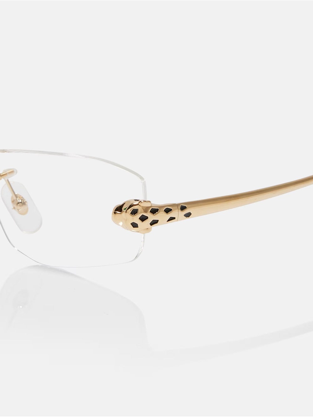 Cartier - panthère de Cartier Rimless Gold-Tone Eyeglasses - Picture 2 of 8